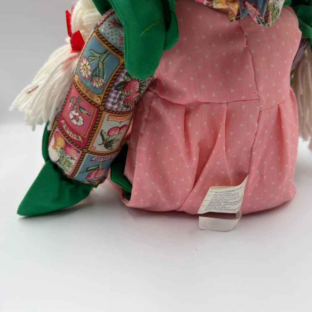 Vintage 1997 Strawberry Blossoms Rag Doll Joelson Industries Pink Floral Bunny